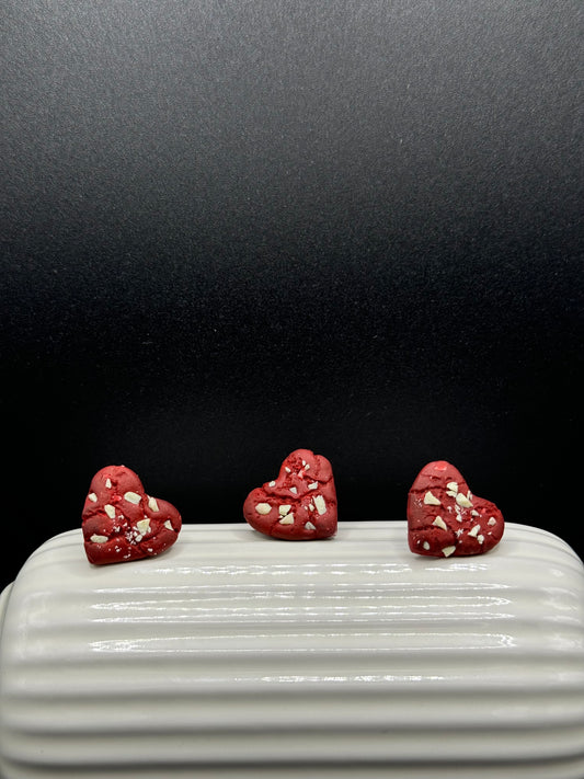 Red Velvet Love Heart Cookie Stud Earrings