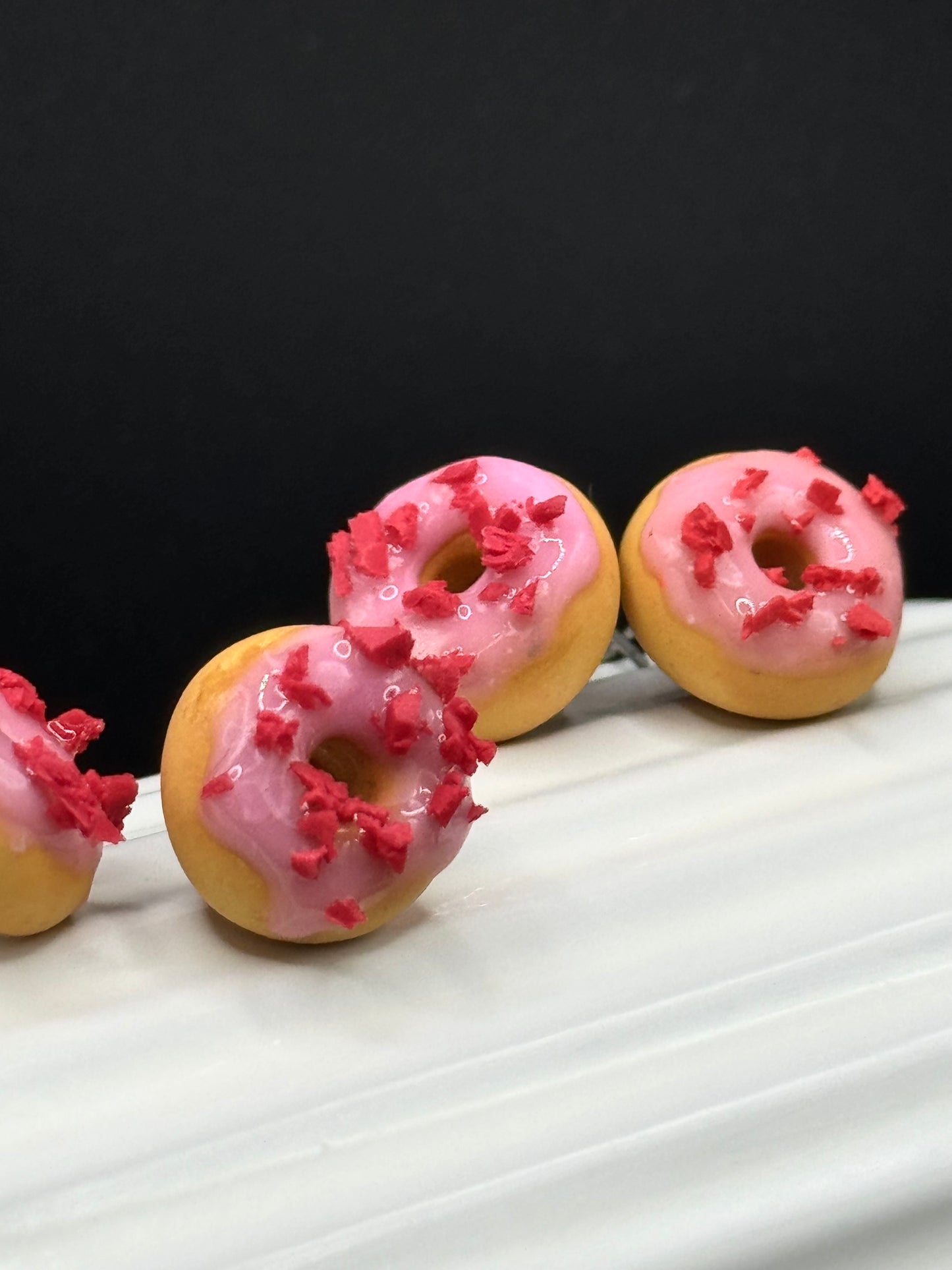 Strawberry Ring Donut Earring Studs