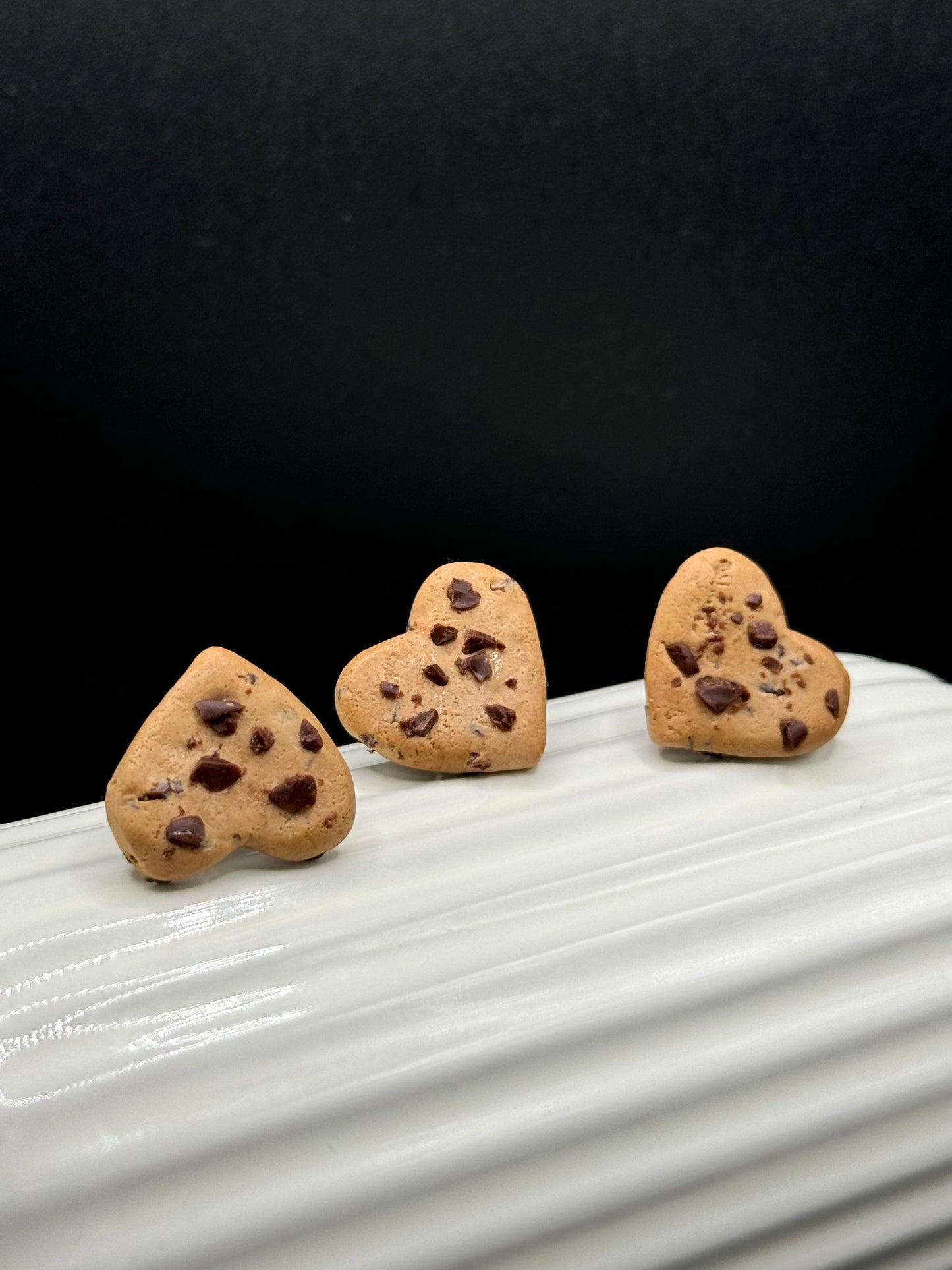 Love heart cookie earring studs