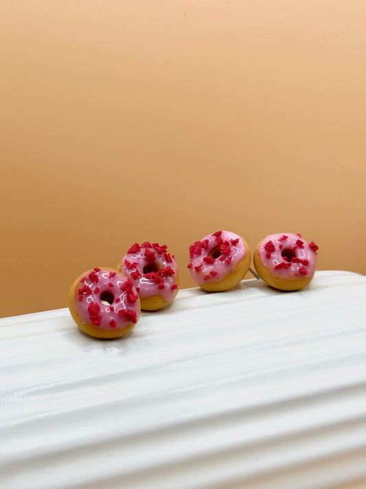 Strawberry Ring Donut Earring Studs