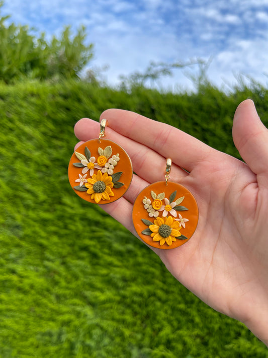 Sunflower Bouquet Earrings